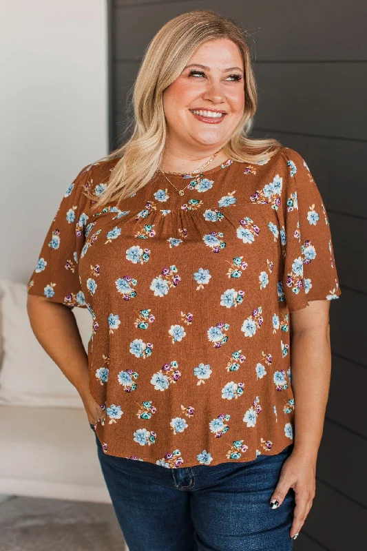 Forever Special Floral Blouse- Rust