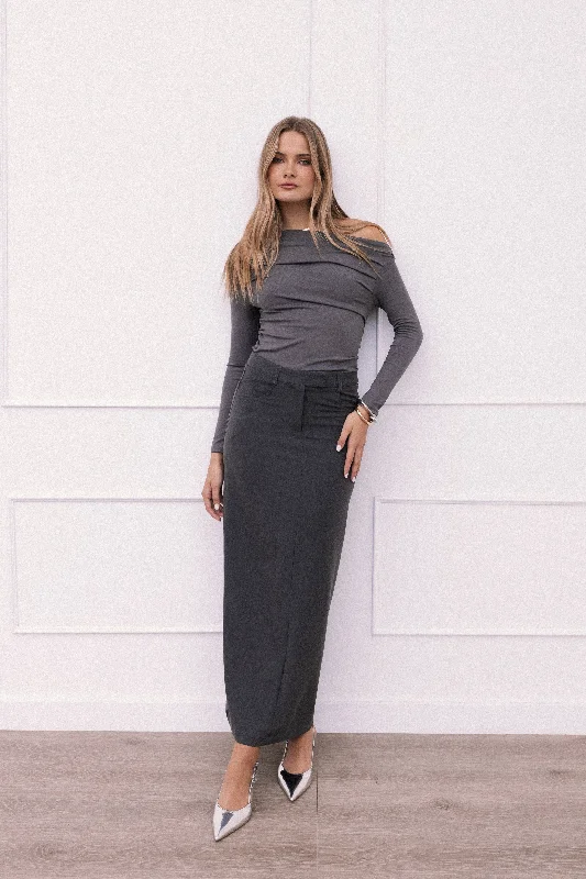 Chicca Maxi Skirt - Grey