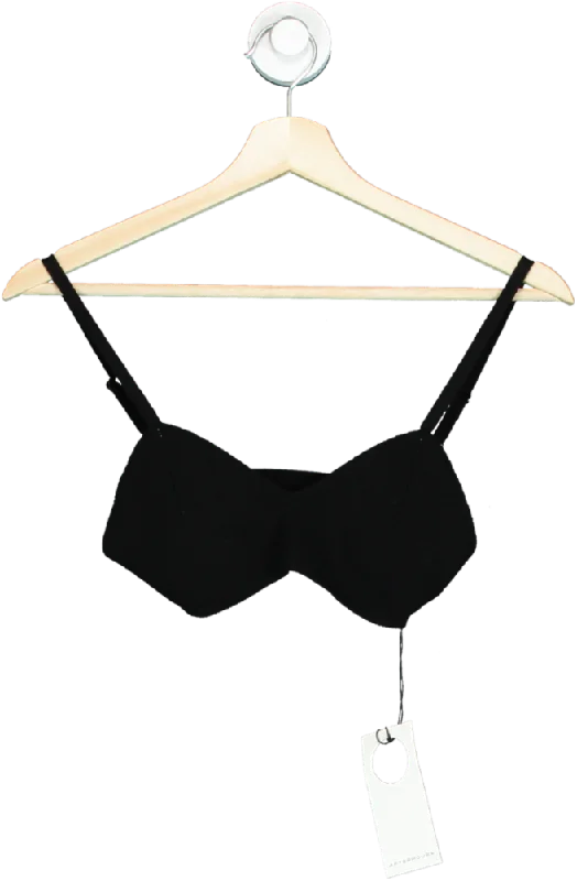 Afterhours Black Ribbed Bralette UK XS