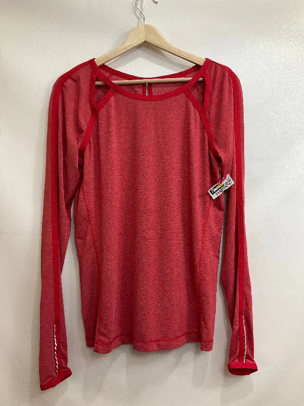 Athletic Top Long Sleeve Crewneck By Lululemon In Red, Size: 8