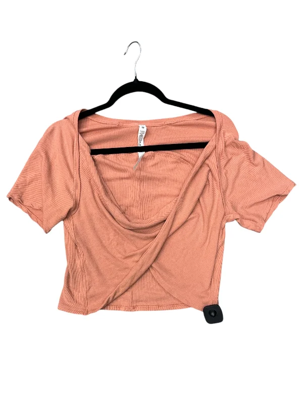 Athletic Top Short Sleeve By Lululemon In Peach, Size: Xl