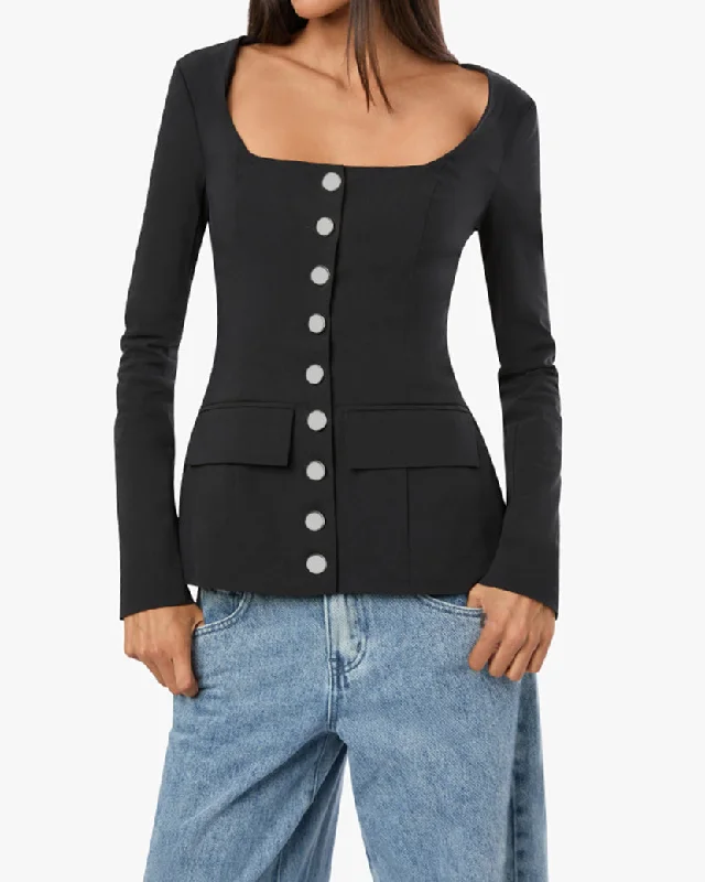 Boatneck Peplum Blazer