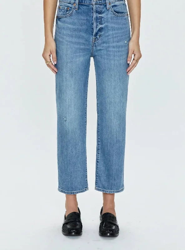 Cassie Super High Rise Straight Crop Jeans In Cambridge Vintage