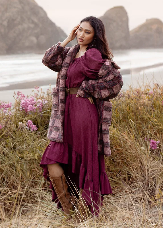 Gertie Coat in Rose Plaid