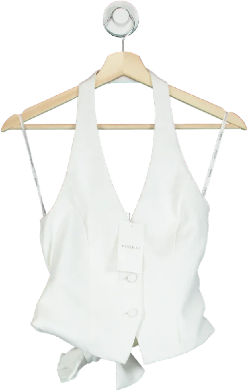 Kookai Natural White Oyster Vest Top UK 6