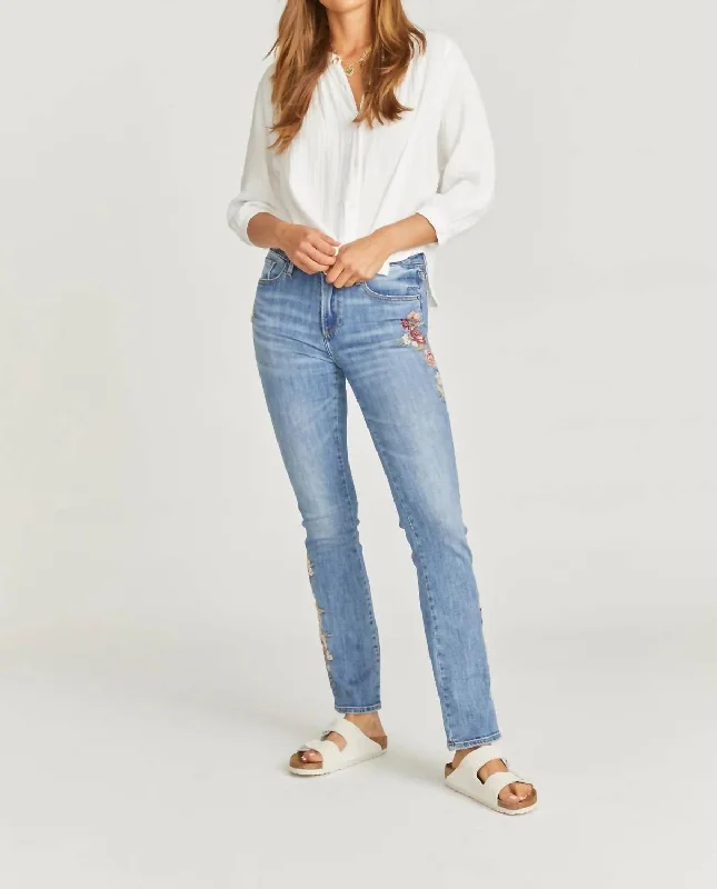 Rose Kelly Bootcut Denim Pants In Blue