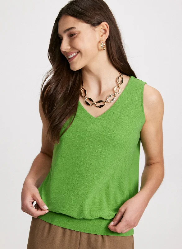 V-Neck Solid Tank Top