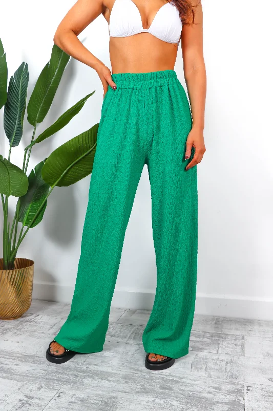 Crinkle Of Sugar - Green Crinkle Trousers