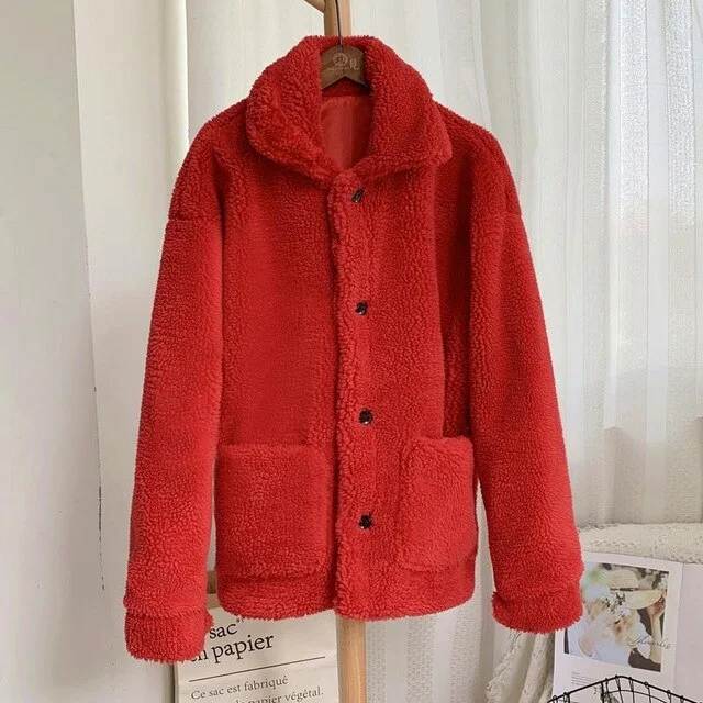 red fur coat