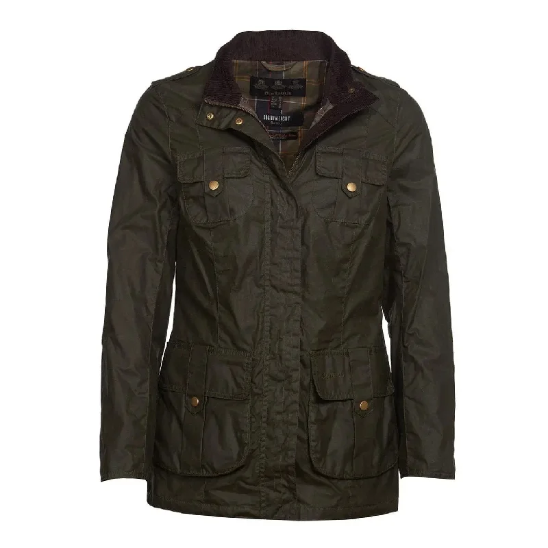 Barbour Womens Defence Lightweight Wax Jacket Archive Olive