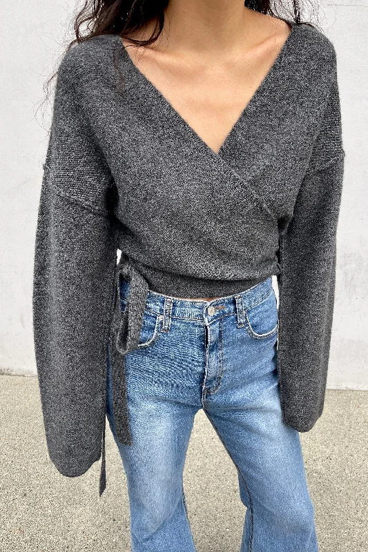 CROPPED WRAP CARDIGAN