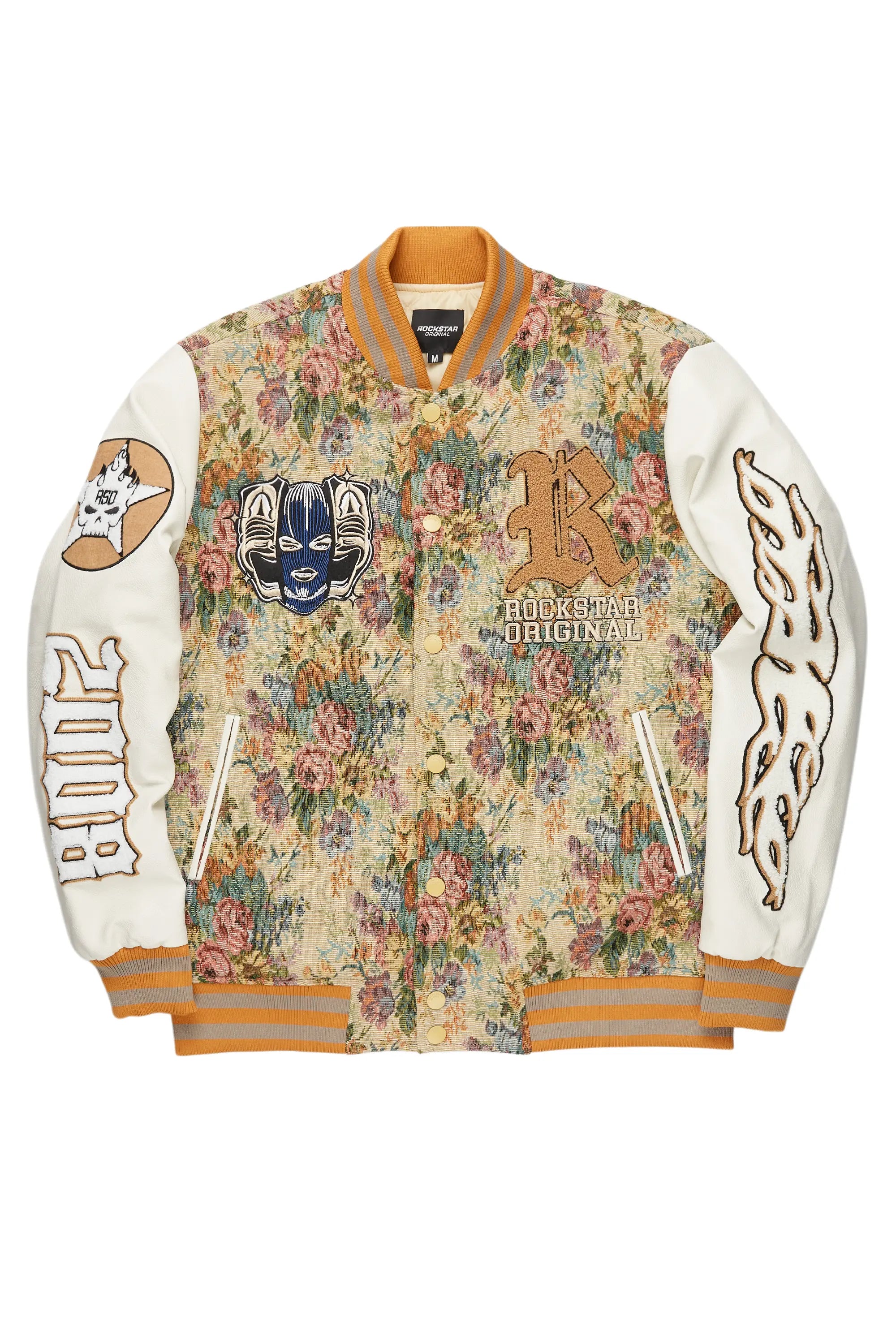 Doron Beige Tapestry Varsity Jacket