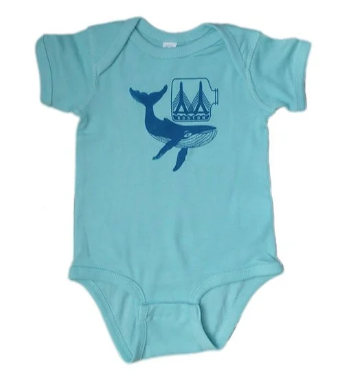 Sidetrack Products Boston Whale Onesie - Chill Blue