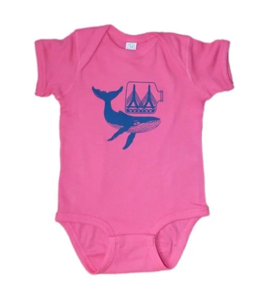 Sidetrack Products Boston Whale Onesie - Hot Pink