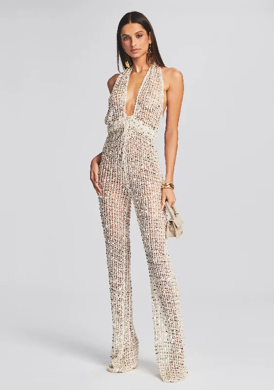 Tosca Sequin Crochet Jumpsuit