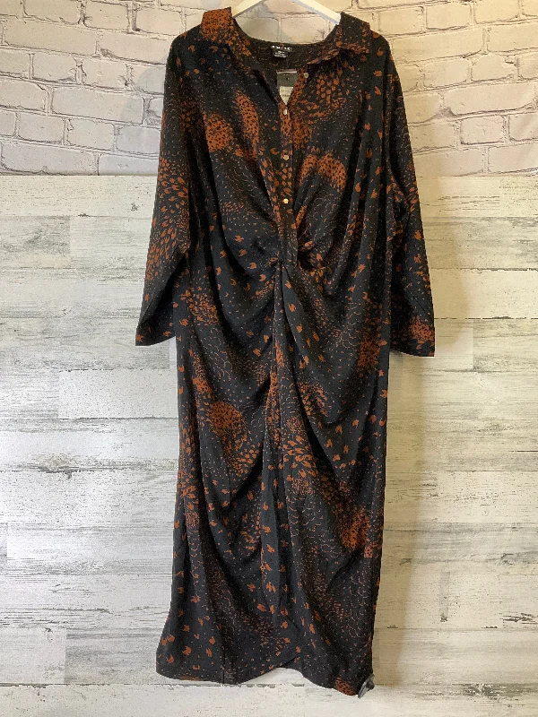 Dress Casual Midi By City Chic In Brown, Size: Xxl