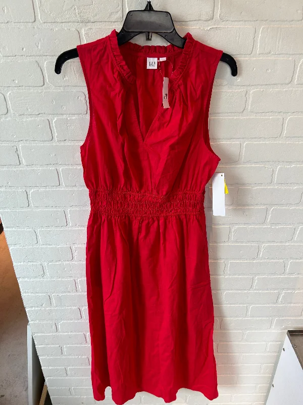 Dress Casual Midi By Gap In Red, Size: L