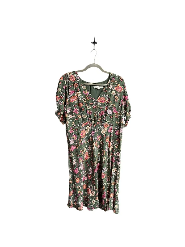 Dress Casual Midi By Loft In Floral Print, Size: 14