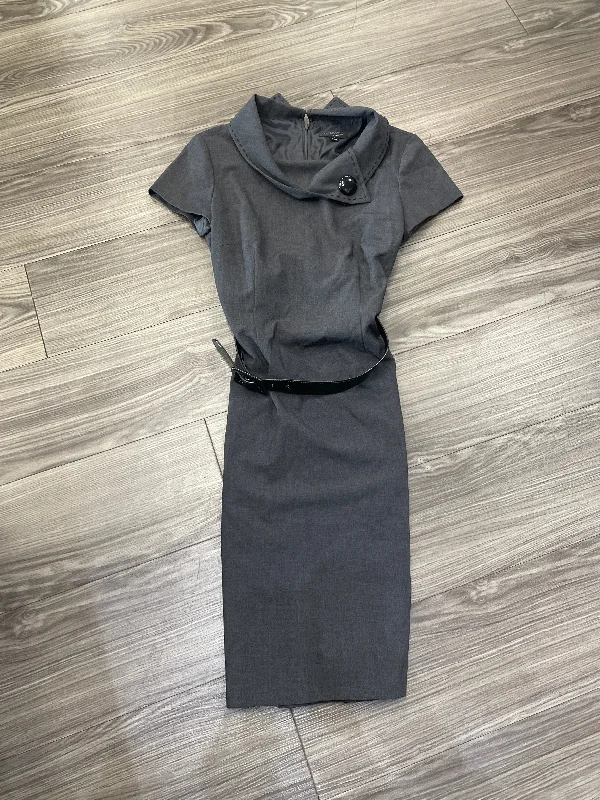 Dress Casual Midi By Tahari By Arthur Levine In Grey, Size: 4