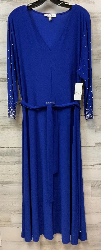 Dress Party Midi By Chaus In Blue, Size: Xl