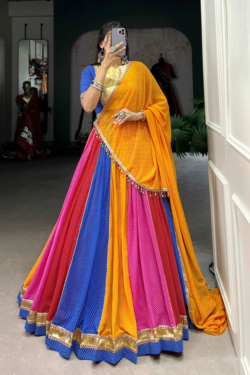 Multi Colour Chaniya Choli For Reception Party