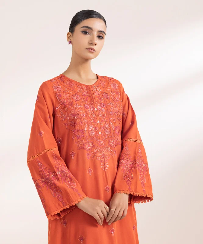 Embroidered Cotton Karandi Shirt