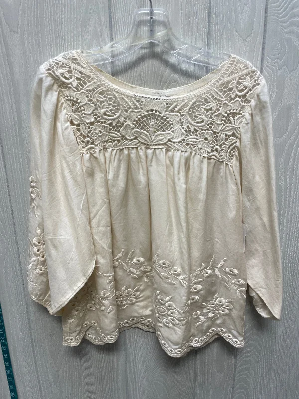 Blouse 3/4 Sleeve By Hazel In Ivory, Size: S