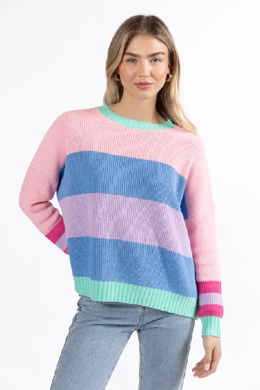 Break The Ice Multi Color Oversized Stripe Sweater SALE FINAL SALE