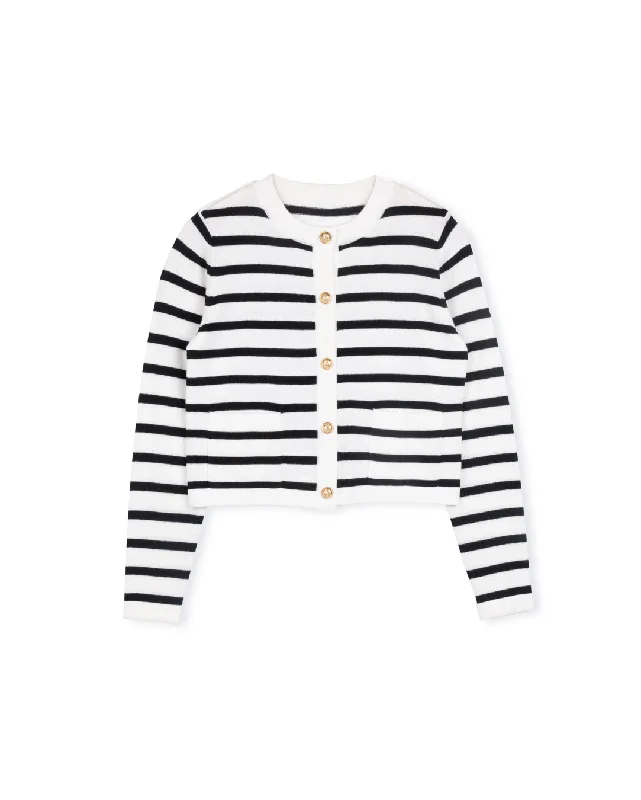 Flat Knit Stripe Cardigan