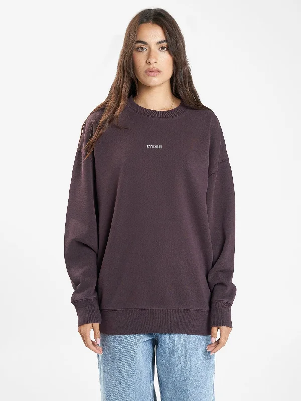 Minimal Thrills Slouch Crew - Deep Plum