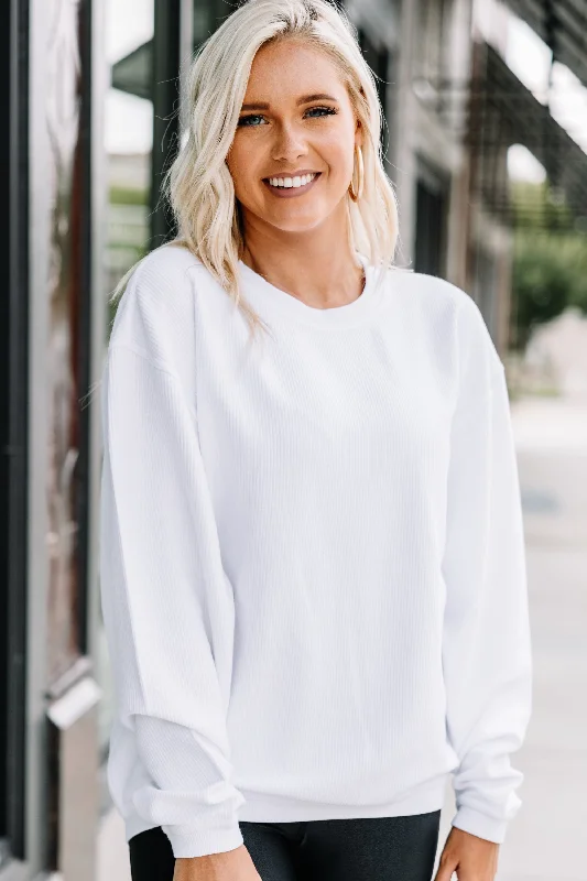 You're So Classic White Corded Sweatshirt