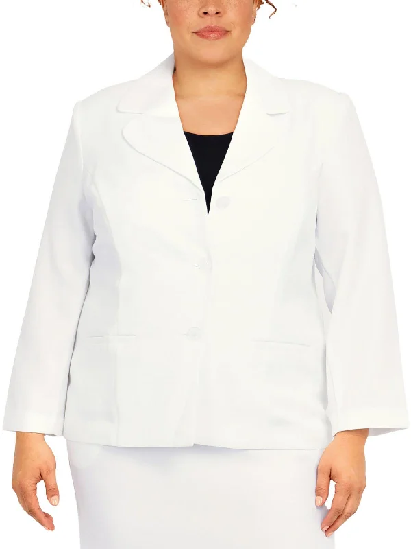 Plus Womens Woven Long Sleeves Suit Jacket