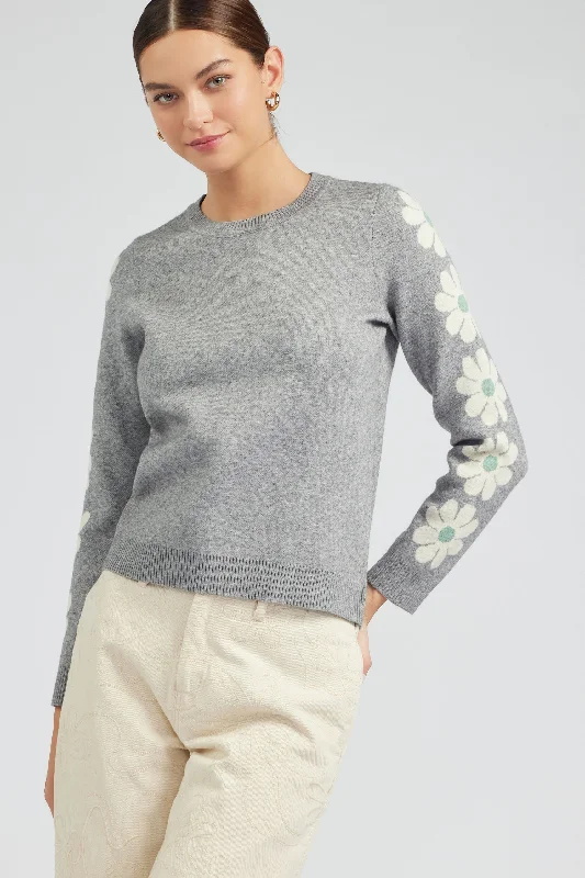 Retro Daisy Motif Sweater