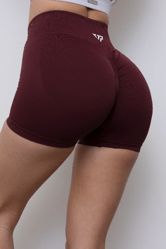 CORE SCRUNCH SHORTS - MAHOGANY